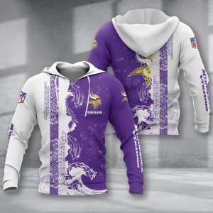 Minnesota Vikings VS12 Custom Name Zipper,Hoodie, Baseball, Bomber Jacket, Tshirt, Sweatshirt, Polo Shirt