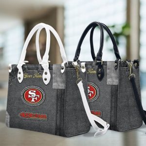 San Francisco 49ers Custom Name Vintage Leather Handbag VS02