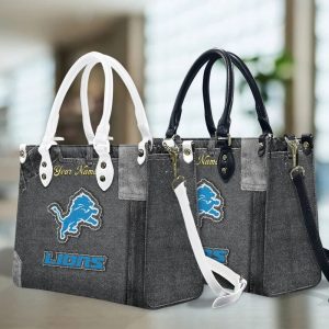 Detroit Lions Custom Name Vintage Leather Handbag VS02