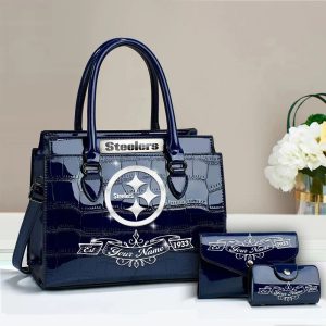 Pittsburgh Steelers Custom Name Classic Leather Handbag VS08