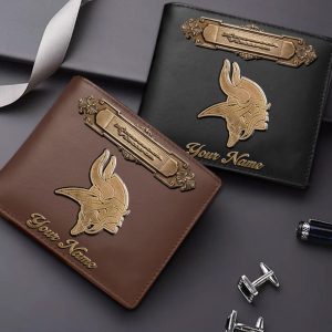 Minnesota Vikings Custom Name Casual Leather Wallet VS03
