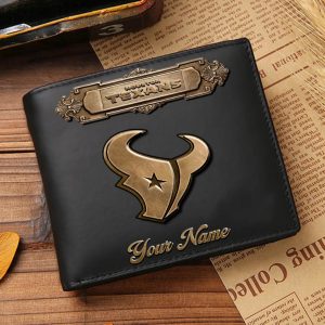 Houston Texans Custom Name Casual Leather Wallet VS03