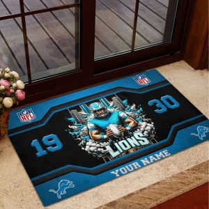 Detroit Lions Welcome Personalized Doormat VS02