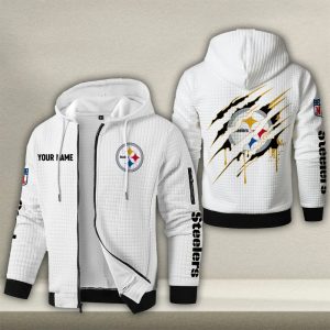Pittsburgh Steelers Custom Name High Quality Zip Hoodie VS04