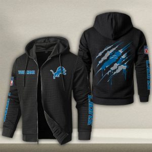 Detroit Lions Custom Name High Quality Zip Hoodie VS04