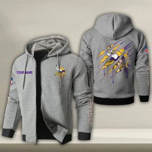 Minnesota Vikings Custom Name High Quality Zip Hoodie VS04