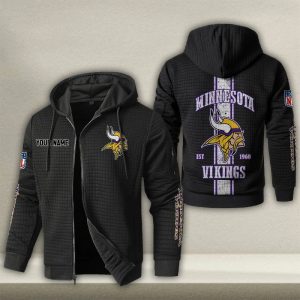Minnesota Vikings Custom Name High Quality Zip Hoodie VS03
