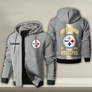Pittsburgh Steelers Custom Name High Quality Zip Hoodie VS03
