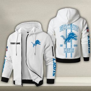 Detroit Lions Custom Name High Quality Zip Hoodie VS03