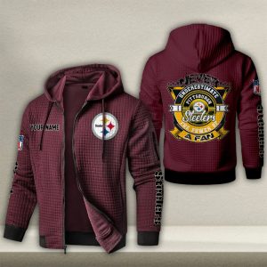 Pittsburgh Steelers Custom Name High Quality Zip Hoodie VS02