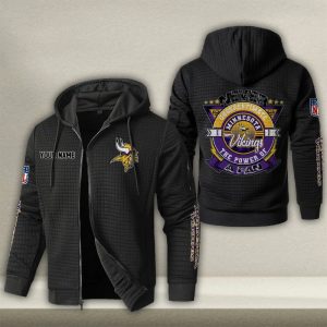 Minnesota Vikings Custom Name High Quality Zip Hoodie VS02