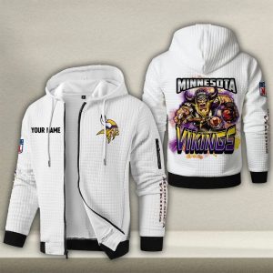 Minnesota Vikings Custom Name High Quality Zip Hoodie VS01