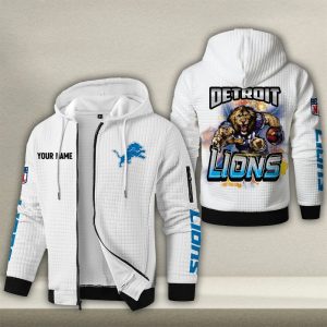 Detroit Lions Custom Name High Quality Zip Hoodie VS01