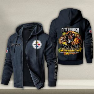 Pittsburgh Steelers Custom Name High Quality Zip Hoodie VS01