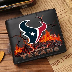 Houston Texans Custom Name Casual Leather Wallet VS02