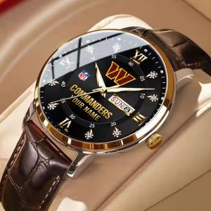Washington Commanders Custom Name Men Stylish Fashion Design Watch VS87A