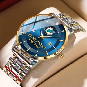 Miami Dolphins Custom Name Men Stylish Fashion Design Watch VS85A