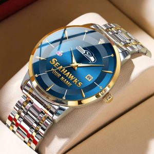 Seattle Seahawks Custom Name Men Stylish Fashion Design Watch VS85A