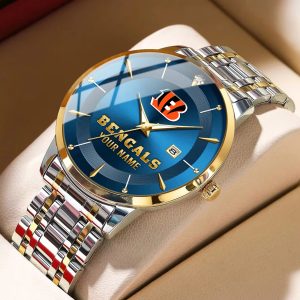 Cincinnati Bengals Custom Name Men Stylish Fashion Design Watch VS85A