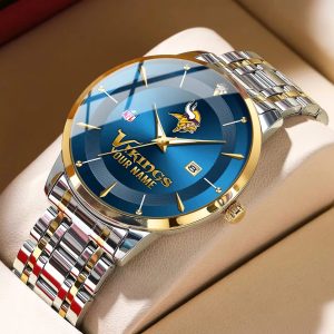 Minnesota Vikings Custom Name Men Stylish Fashion Design Watch VS85A