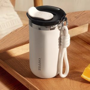 Portable 500ml Stainless Steel Thermos Cup with Rope Handle