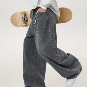 Men's Wide Leg Loose Straight Jeans Autumn Style