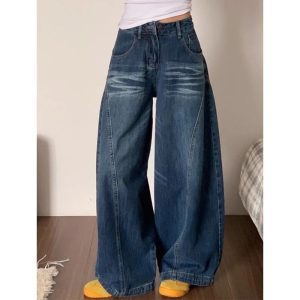 Women's Vintage Oversized Wide Leg Y2K Denim Jeans
