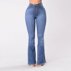 Women High Waisted Slim Fit Flare Jeans