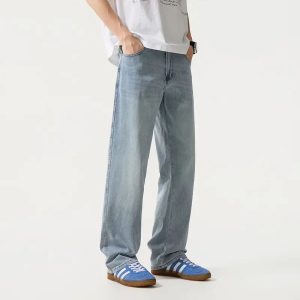 Men’s Summer Ultra Thin Stretch Straight Leg Denim Jeans