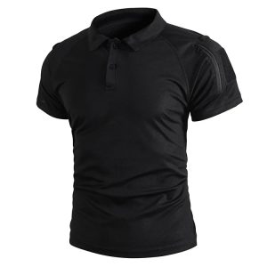 Men’s Tactical Quick-Dry Polo Shirt Short Sleeve Outdoor Military Style