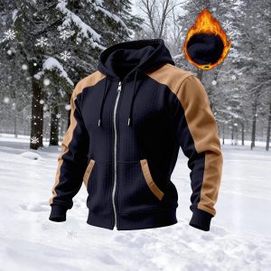 Men’s Double Layer Insulated Hooded Winter Jacket Thick Zipper Coat