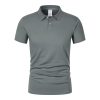 Men’s Solid Color Polo Shirt Short Sleeve Casual Summer Tee