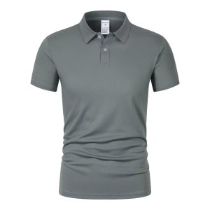 Men’s Solid Color Polo Shirt Short Sleeve Casual Summer Tee