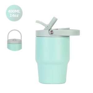 14oz Stainless Steel Vacuum Insulated Water Cup with Straw Lid