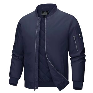 Men’s Waterproof Padded Bomber Jacket Windproof Winter Coat