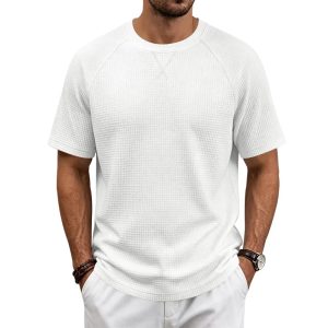 Men Short Sleeve Waffle t shirts Casual t-shirt VS01